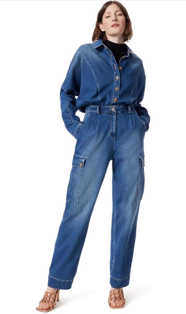 Dee Ocleppo Rylee Cargo Pocket Button Front Denim Jumpsuit